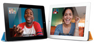 Facetime on the white and black iPad 2