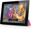 Black iPad 2 playing a video