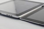 Compare the thickness of the iPad 1 versus the iPad 2