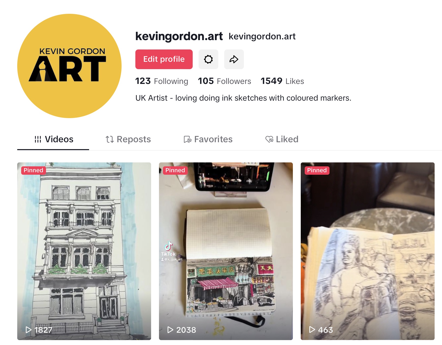 kevingordon.art Tik Tok profile kevingordon.art Tik Tok profile